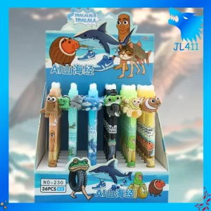 6/36 pz Italiano Brainrot Ai Animali Tungtungtungsahur Tralalelotralala Cancellabile Blu Presse Penna Neutra Studente Regalo di Cancelleria 1