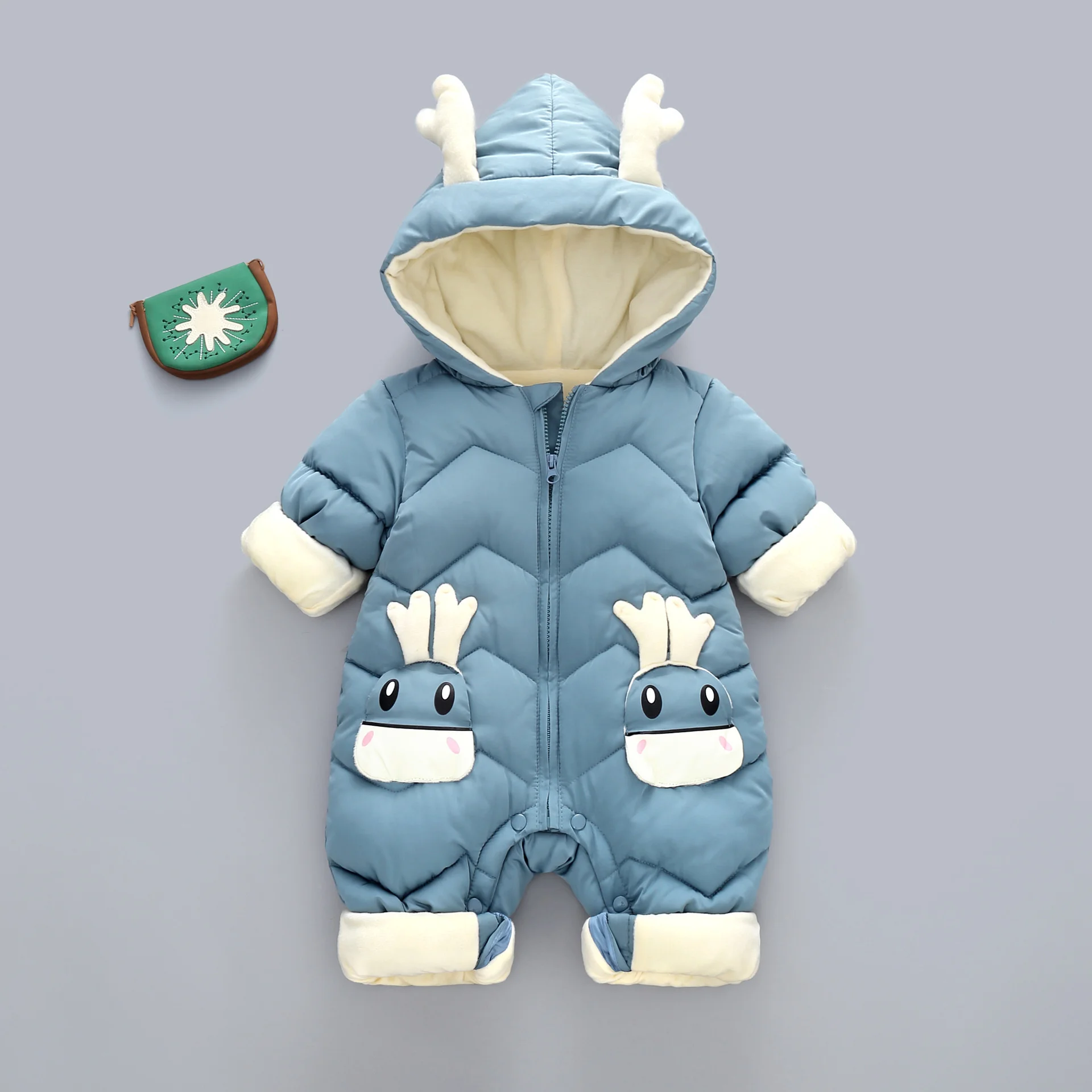 Cappotto caldo per neonato Pagliaccetti con cappuccio invernali Tuta spessa Tuta Tuta da neve Bambini Ragazzi Abbigliamento Abbigliamento per bambini DropShipping 3