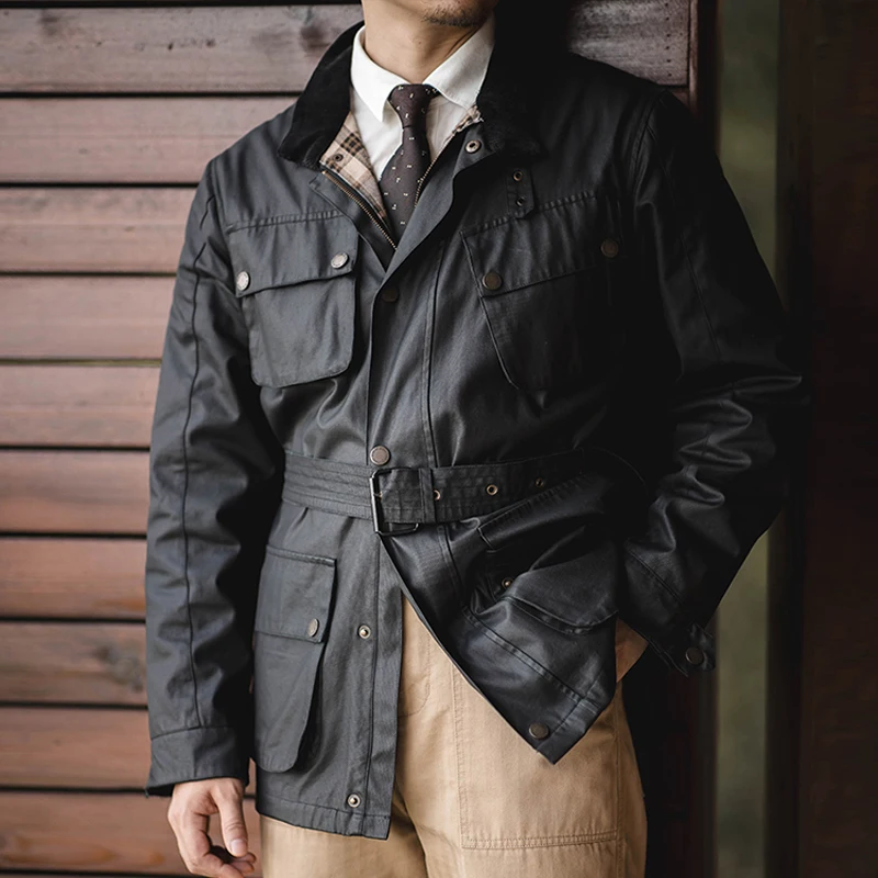 Giacca cerata a olio da uomo resistente alle intemperie di media lunghezza da caccia giacca da moto da donna abbigliamento da ciclismo cappotti rompivento primaverili autunnali 4