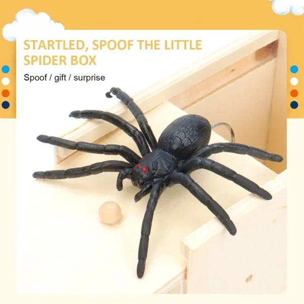 Spider Prank Box wood Fun Surprise Happy Box Gags pratico scherzo spaventare giocattoli novità regali di Halloween per gli amici DROPSHIPPING 6