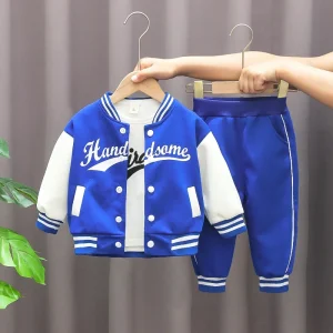Nuovi bambini Abbigliamento da baseball Completo Ragazzi Ragazze Set sportivi casual Cappotto Pantaloni Tripartite Primavera Autunno Sottile Tuta da bambino 1