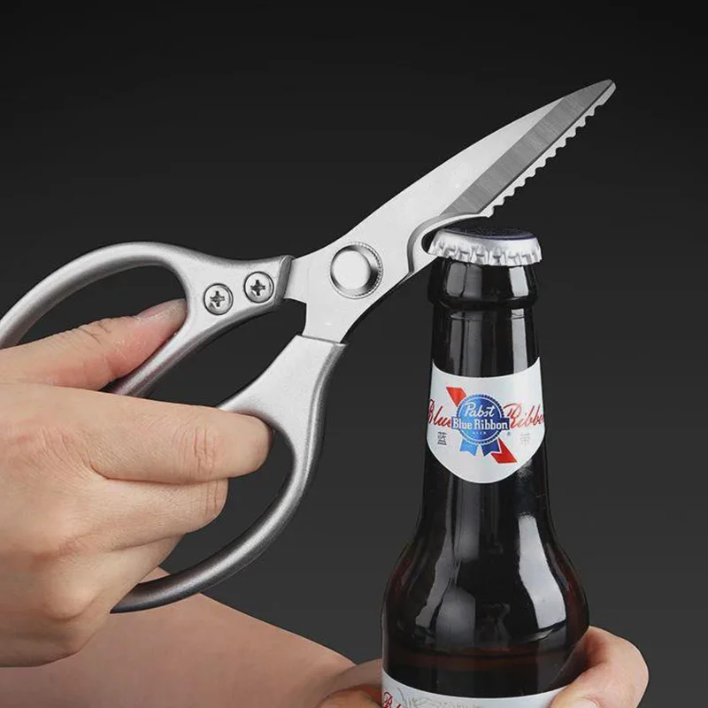 Accessori da cucina Forbici in acciaio inossidabile Strumento multifunzione affilato Forbici per alimenti per pollo Verdura Barbecue Carne Pesce 6