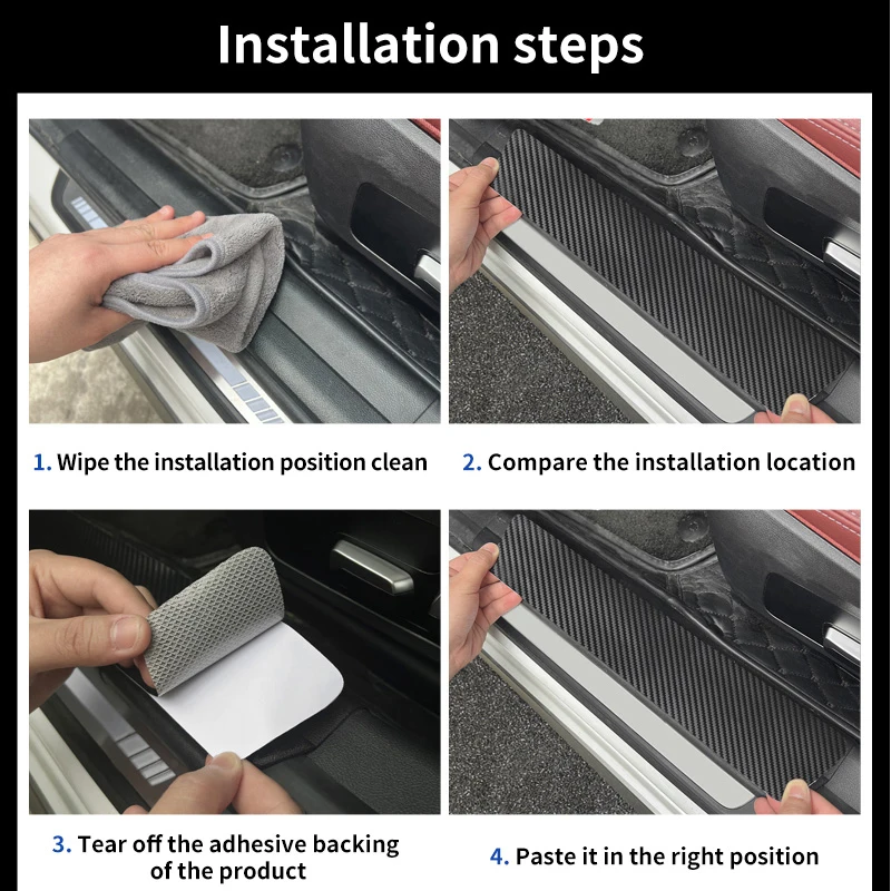 Per Fiat Panda Auto Piatto Dello Scuff Soglia Della Porta Davanzale Adesivi Auto Pannello di Copertura Passo di Protezione Scratch Auto Tuning Accessori 2