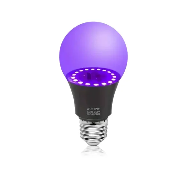 Lampadina LED UV 12W AC85-265V Viola Trasparente Barra da palco Luce Vacanza Halloween Atmosfera Decor per sfondo/festa 5