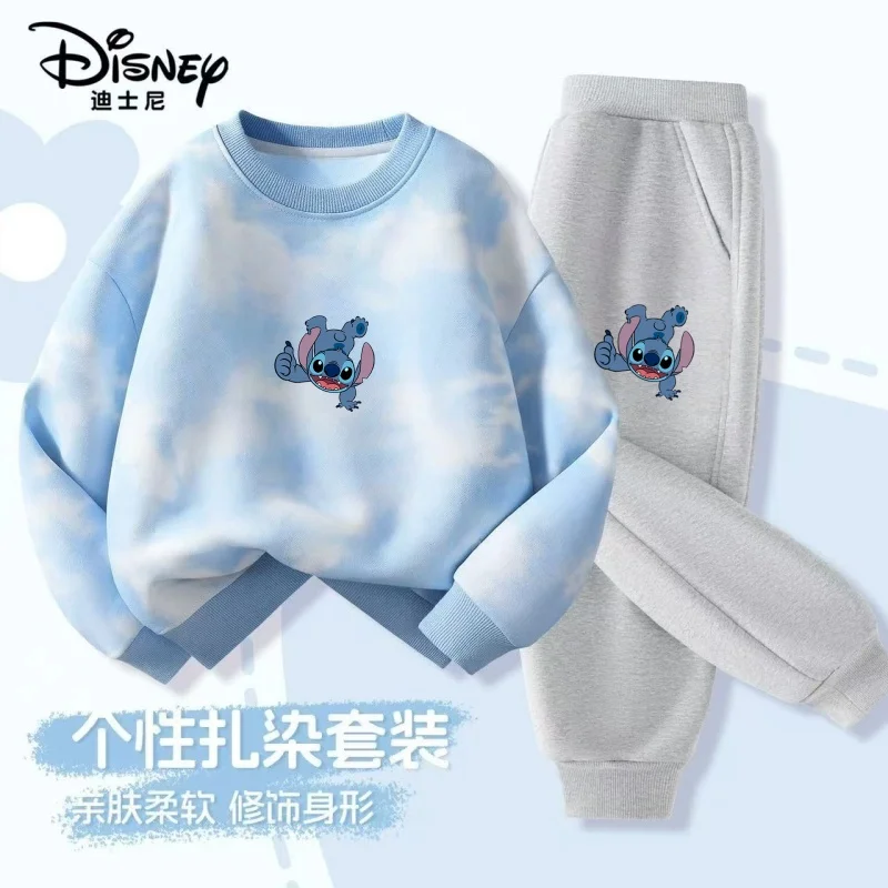 Autunno Neonata Ragazzo Vestiti Set Bambini Disney Stitch Stampa Tie-Dye Top e Pantaloni Fondo Due Pezzi Vestito di Cotone Tuta 5