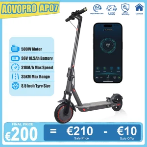 AOVOPRO AP07 Scooter elettrico 600W Potenza massima istantanea 31KM/H 36V10.5Ah 35KM con indicatore di direzione Assorbimento degli urti EScooter 1