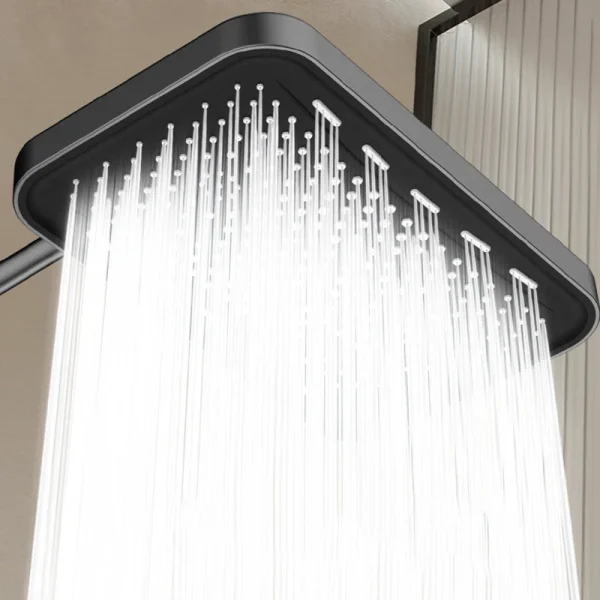 Set soffione doccia grande con getto superiore da 36 cm, quadrato, spesso, anti-intasamento, per bagno, per uso domestico 4