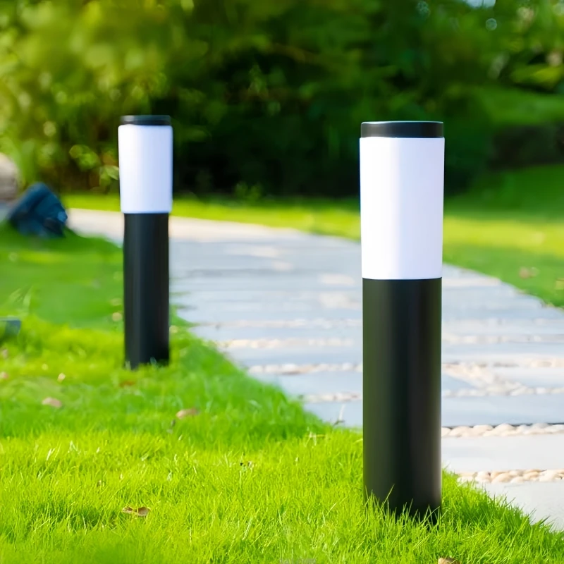 Lampada da giardino a pilastro a LED in acciaio inossidabile E27 Lampada da percorso per esterni da 15 W Lampada da giardino per percorso esterno per cortile 5
