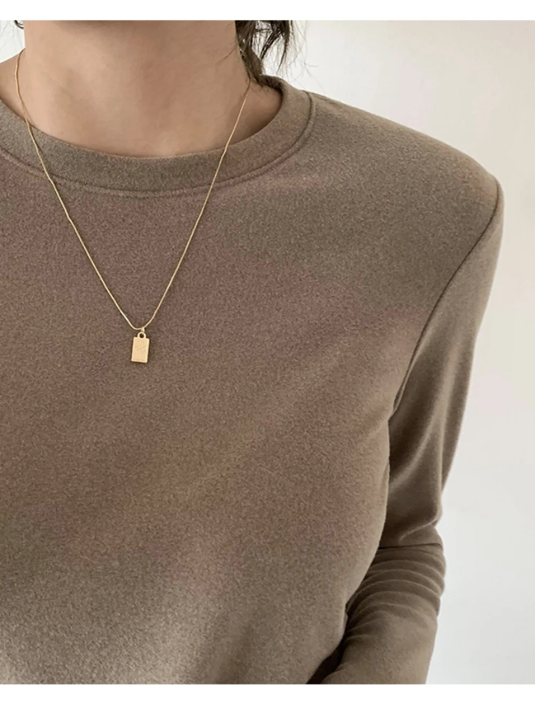 T-shirt maglione da donna invernale T-shirt oversize da donna Abbigliamento da donna T-shirt da donna Top pullover T-shirt lavorata a maglia a tubo a maniche lunghe 4