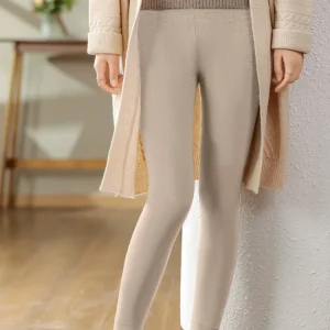 Leggings slim fit da donna autunno inverno 100% lana merino Pantaloni morbidi semplici e versatili in maglia elastica 1