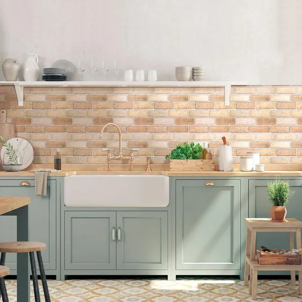 1/10 pz 3D Wall Sticker autoadesivo finto mattone pannello di parete Peel and Stick piastrelle Backsplash per cucina bagno piastrelle Sticker 2