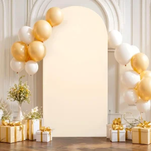 Copertura per sfondo per arco, coperture per supporto per arco nuziale aderenti in spandex Coperture per arco Chiara con parte superiore rotonda per la decorazione di banchetti per feste di compleanno 1