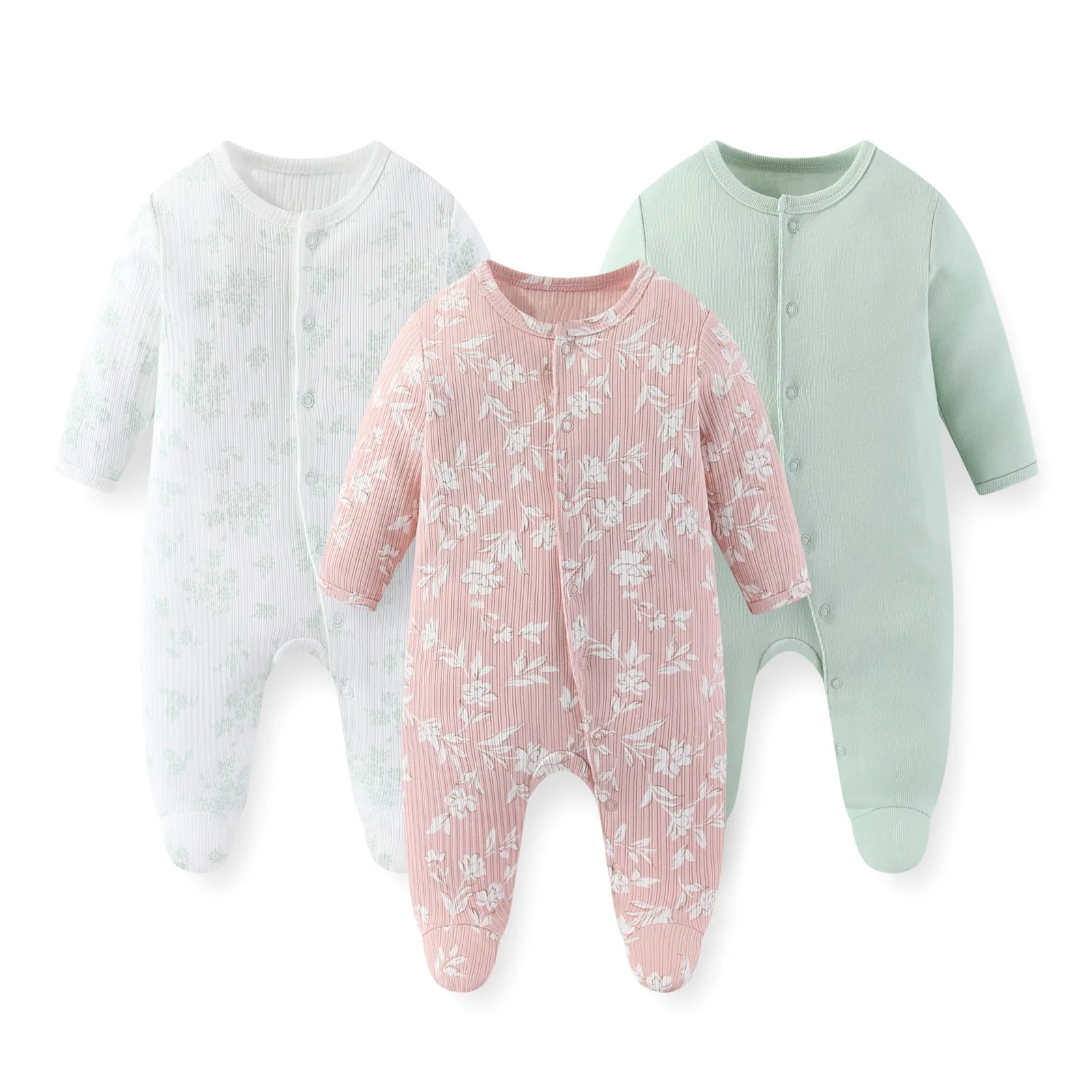 Kiddiezoom 3 Pz/lotto Autunno Inverno Unisex Moda Manica Lunga Baby Boy Girl Pagliaccetto 100% Cotone Morbido Neonato Tute Abbigliamento 4