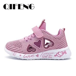 Scarpe casual da ragazza Sneakers in rete leggera Bambini Estate Bambini Primavera Autunno Tenis Calzature per calzini da corsa femminili con simpatico cartone animato sportivo 1