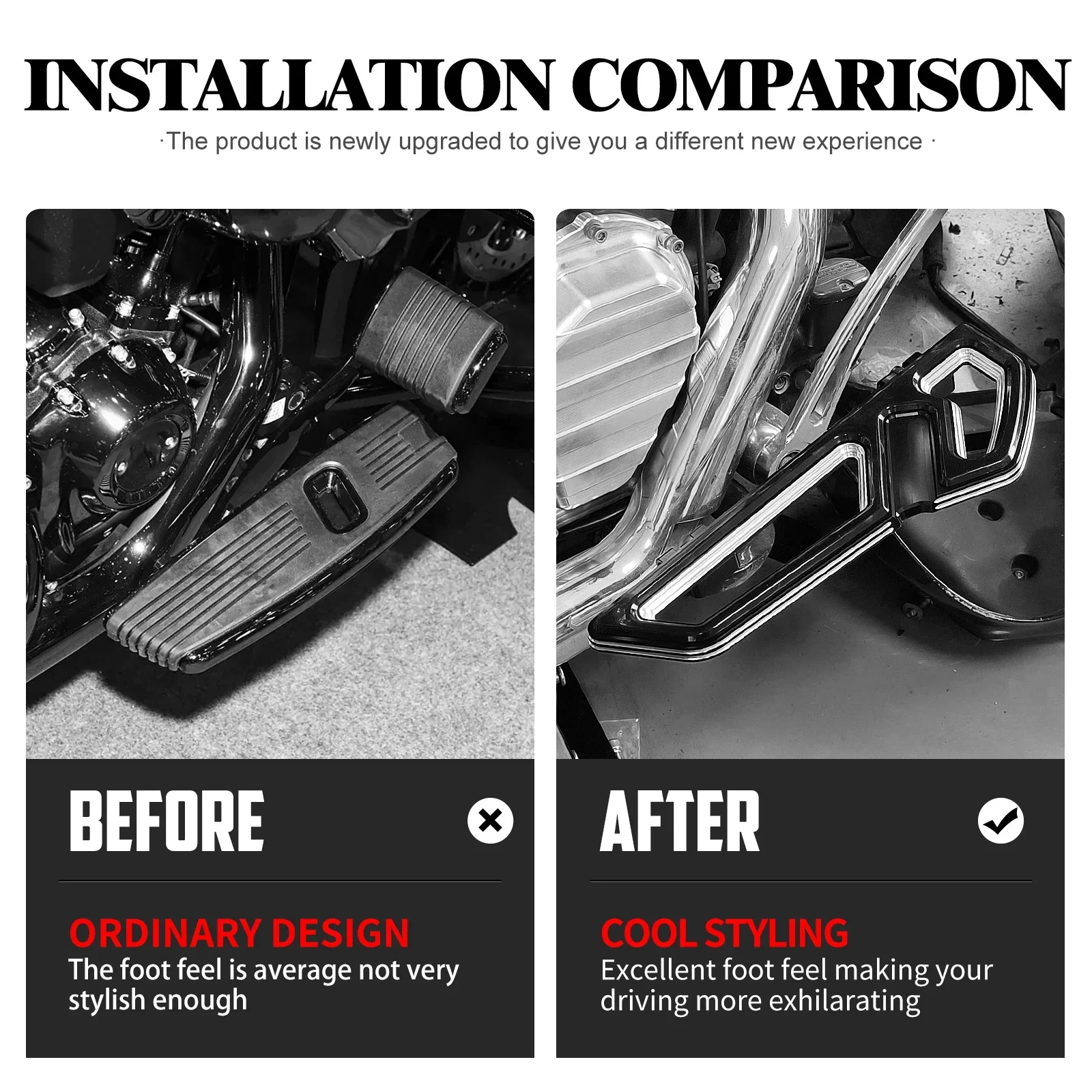 Driver Pedana Moto Anteriore Poggiapiedi Pedane Pedana Per Harley Touring Electra Street Glide Road King Softail FLH FLD 3