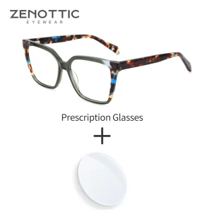 ZENOTTIC 2025 Occhiali da vista a farfalla fatti a mano in acetato Occhiali da vista quadrati di tendenza alla moda per le donne 1