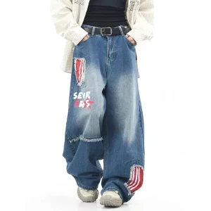 2025 Autunno Inverno uomo Stampa Pantaloni in denim Y2K Baggy Jean Harajuku giapponese Wide Fit Jean Cowboy Grunge Goblin Core Anime Nuovo 1