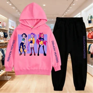 2025 Film Set di stile coreano Felpe con cappuccio per bambini Kpop Demon Hunters Pullover Felpa Trucksuit Cartoon Girls Boy Abbigliamento per bambini 1