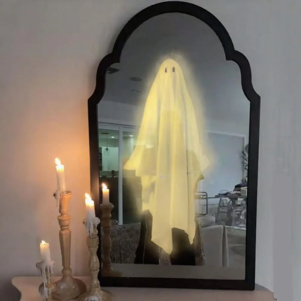 1 specchio fantasma ologramma USB per Halloween, fantasmi spaventosi spettrali per decorazioni di Halloween per interni, decorazioni per la stanza di Halloween 1