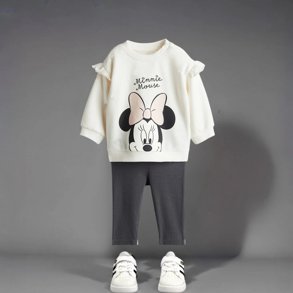 Cartoon Cute Baby Girls Felpa Abiti Primavera Autunno Abbigliamento per bambini Abito a maniche lunghe Allentato Casual Tute per bambini 1-6Y 2