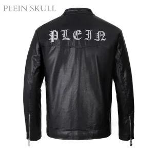 2025 Nuova Primavera e Autunno Slim Fit Colletto alla coreana Giacca in pelle da motociclista Cappotto casual quotidiano da uomo Punk Hip Hop Party Sports Top 1