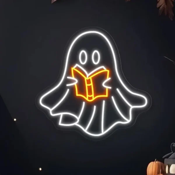 Halloween Ghost Pumpkin Neon Sign For Wall Decor Spooky Boo Room Decoration Led Light Up Sign For Party Bar Club lampada dimmerabile 6
