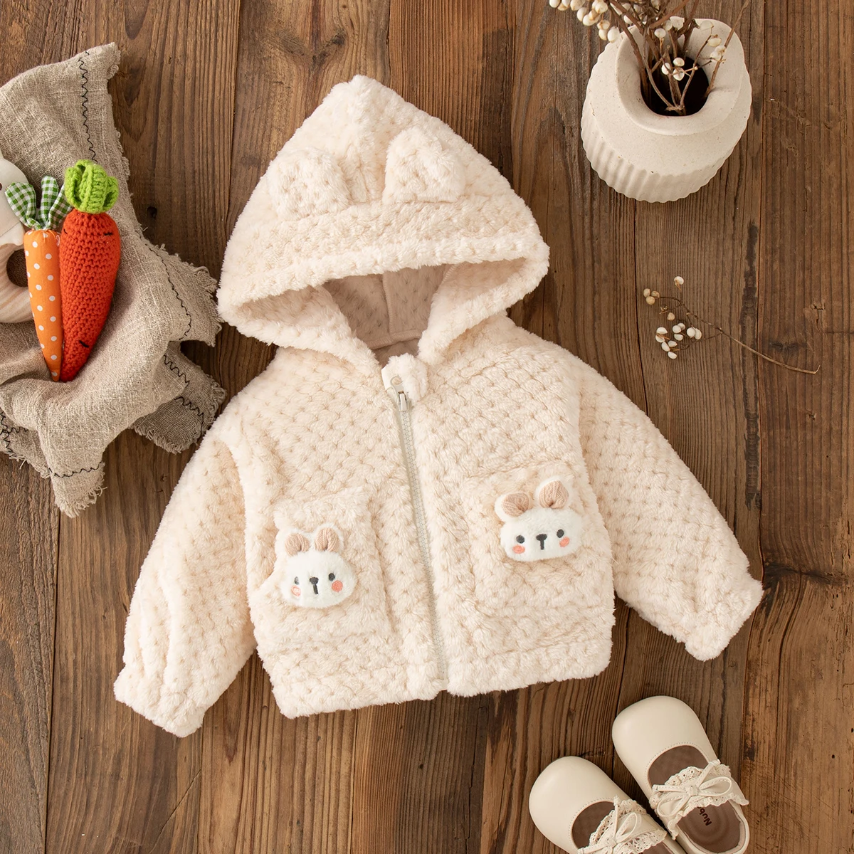 Nuovo cappotto autunnale antivento e caldo per bambina, abbigliamento per bambini con tasca simpatico cartone animato adatto per bambini di età compresa tra 0 e 3 anni 1