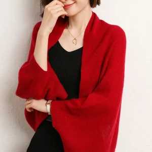 Primavera nuovo 100% lana Merino Cardigan per le donne morbido solido Cashmere maglieria scialle sciarpa femminile coreano popolare maglione grazia top 1