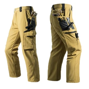 Pantaloni in pile autunno inverno da uomo impermeabili escursionismo campeggio arrampicata cargo pantaloni casual tattici militari softshell elastici 1