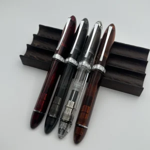 Colore trasparente limitato Majohn V60 Pistone triangolare Penna stilografica in resina Penna per scrivere Forniture di cancelleria per affari scolastici Regalo 1