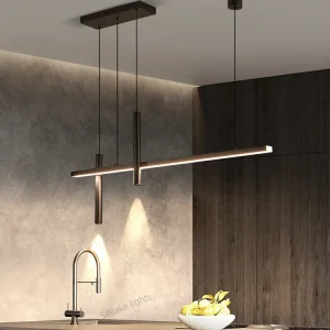 Nuovo ristorante lampadario moderno semplice sala da pranzo tavolo luci da bar faretto a striscia lunga lampade a sospensione di design creativo 1