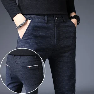 Streetwear Fashion Men Plaid Suit Pants primavera autunno nuovo coreano Slim Daily Business uomo sport dritto Casual pantaloni pieni 1