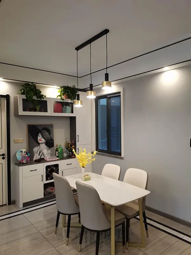 Lampadario minimalista per sala da pranzo, lampada nordica moderna, lampada da soggiorno di lusso leggera, tavolo da pranzo lungo, lampada da tavolo da bar 5