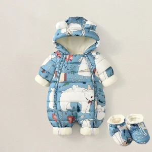 Vestiti per neonati appena nati Pagliaccetti in pile caldo Tute Neonati maschi Costume Infantili Abbigliamento per ragazze Cartoon Capispalla generale Tute 1