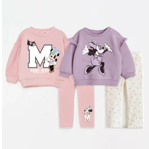 2 pezzi primavera autunno abbigliamento per ragazza appena nata simpatico cartone animato stampato felpa per bambini + leggings vestiti per bambini in cotone 1