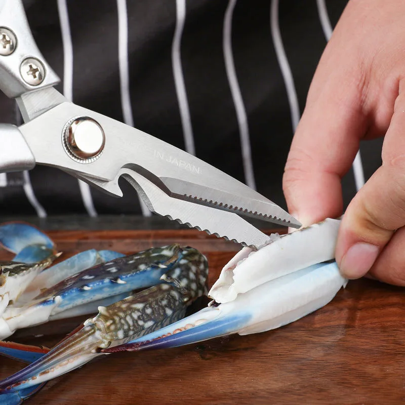 Accessori da cucina Forbici in acciaio inossidabile Strumento multifunzione affilato Forbici per alimenti per pollo Verdura Barbecue Carne Pesce 4