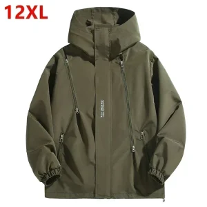 Cappotto da esterno di grandi dimensioni da uomo Primavera e autunno Giacca antivento impermeabile taglie forti 190 kg 12xl 11XL cappotti da uomo 10XL 9XL 1