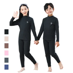 3-14 anni Set di abbigliamento per bambini Autunno Inverno Completo intimo termico Ragazze Ragazzi Set pigiama Vestiti per adolescenti Nessuna traccia Indumenti da notte caldi 1
