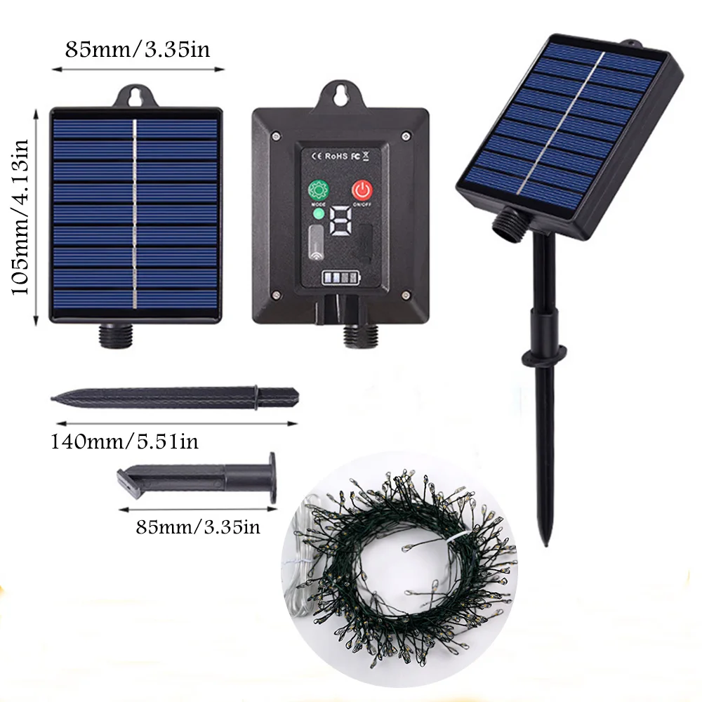 Cluster Solar String Lights 36M 1000 LED Outdoor Backyard Fairy Lights String Lamp Party Garden decorativo per matrimonio natale 6