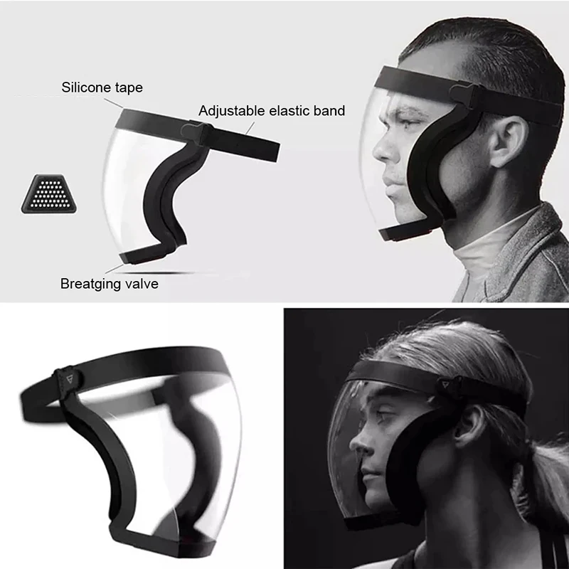 Maschera di protezione da lavoro Visiera integrale Protezione Copertura per il viso Maschera di protezione antispruzzo da cucina riutilizzabile Maschera antivento antiappannamento 5