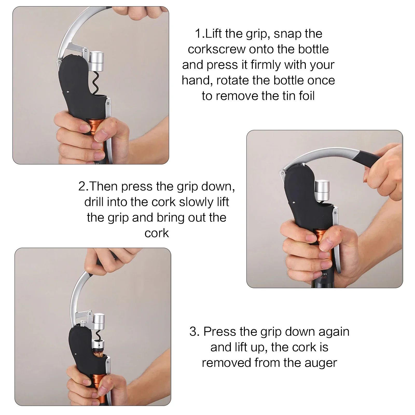 Apribottiglie per vino Cavatappi a pressione facile e veloce per la cucina di casa Accessori per bar all'aperto per feste Strumento per aprire il vino Gadget da cucina 5