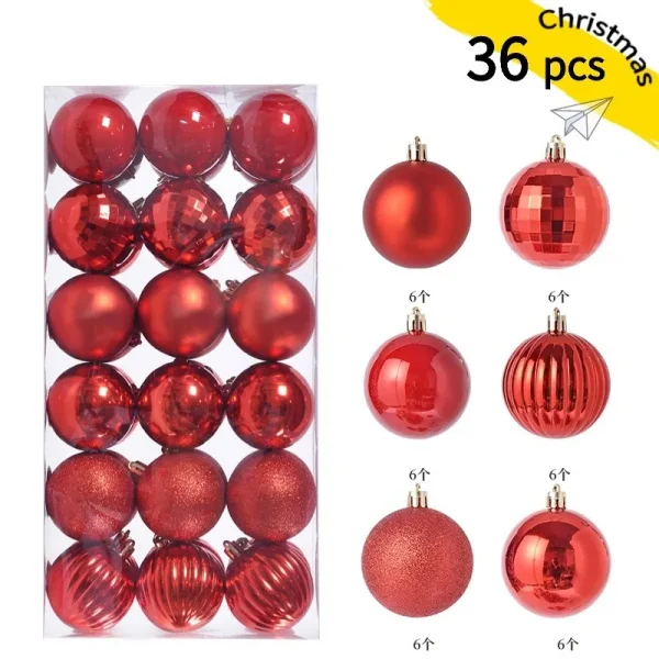 36 pezzi palla di Natale rossa albero di Natale appeso palla di Noel decorazioni di buon Natale Feliz Navidad felice anno nuovo 2026 favore 1