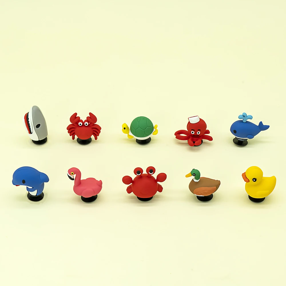 1/10pcs 3D Carino Squali Balene Pendenti e Ciondoli per Le Donne Calamari Granchio Tartaruga Decorazione di Scarpe Accessori Anatra Mallard Spille Zoccoli per I Bambini 3