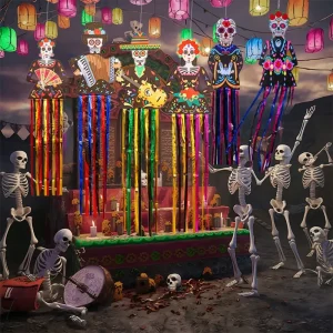 Decorazione del cortile di Halloween decorazione esterna scheletro fantasma sposa giorno dei morti decorazione appesa porta appesa 1