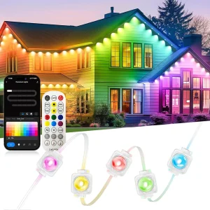 Luci RGB esterne permanenti da 300FT IP67 Scene fai-da-te intelligenti impermeabili per la decorazione del tetto della casa Vacanze di Natale Quotidiane 1