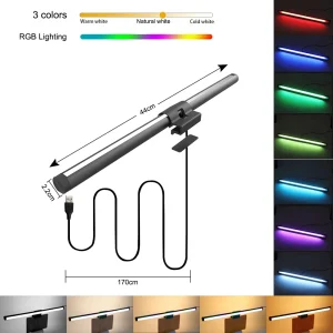 Lampada da scrivania a LED Barra luminosa per monitor Eye-Care Illuminazione con attenuazione continua Lampada da tavolo Barra luminosa per schermo per monitor del computer per giochi di lavoro 1