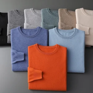Maglione di cashmere senza cuciture Pullover con o-collo maschile Autunno/Inverno Casual lavorato a maglia 100% pura lana Top Moda Una linea pronta da indossare 1