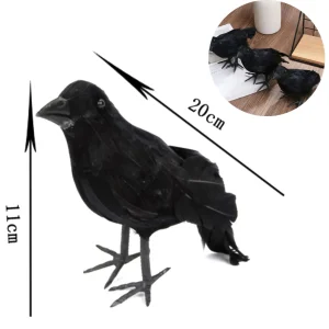 Halloween Black Crow Decoration simulazione Fake Bird Animal giocattoli spaventosi modello per Party Home Garden Outdoor Decor puntelli Horror 1