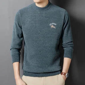 2025 Nuovo maglione furetto da uomo invernale caldo girocollo maglione base lavorato a maglia in lana spessa peluche da uomo 1