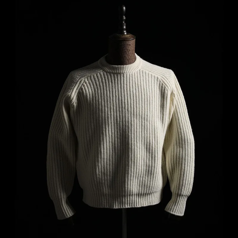 Maglione pesante americano da uomo versione coreana 2025 autunno inverno addensato alla moda allentato versatile giacca maglione con risvolto alla moda 2